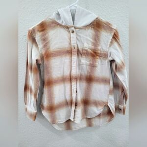 Old Navy Girls Plaid  Shirt with Hood